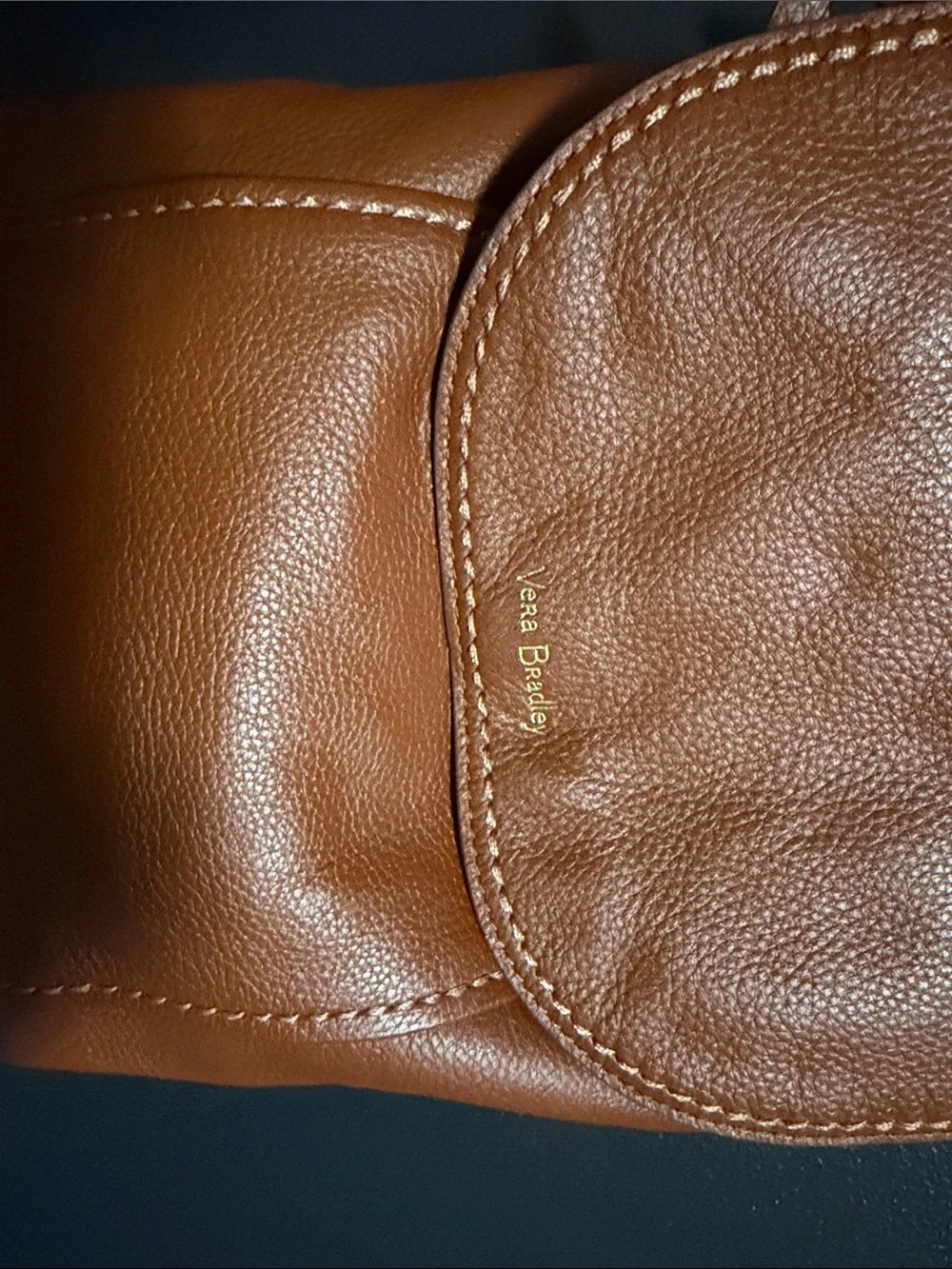 Vera Bradley Gallatin Convertible Leather Backpack Shoulder Bag Cognac/Tan